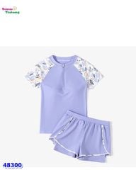 Đồ bơi Ylike tím tay hoa