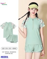 Đồ bơi Ylike xanh tay hoa