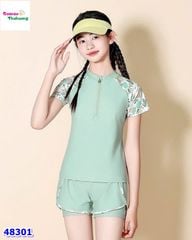 Đồ bơi Ylike xanh tay hoa