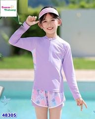 Đồ bơi Ylike tím quần hoa