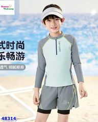 Set bơi Ylike xanh tay xám Leader