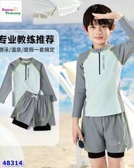 Set bơi Ylike xanh tay xám Leader