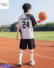 Bộ thể thao trắng loang đen 24