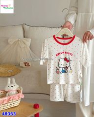 Bộ Tencel kem Hello kitty