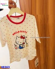 Bộ Tencel kem Hello kitty