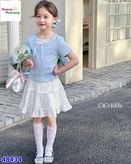 Set váy CiCi áo xanh đính nơ