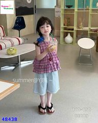 Set áo caro hồng, quần jean