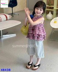 Set áo caro hồng, quần jean