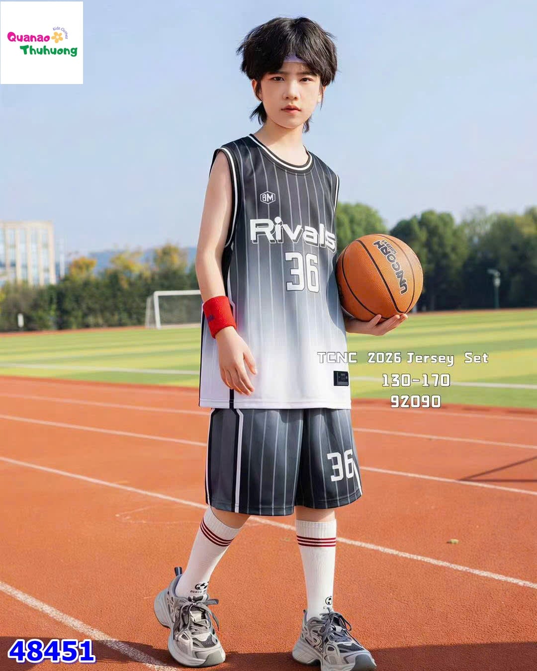 Bộ thể thao sọc xám trắng Rivals 36