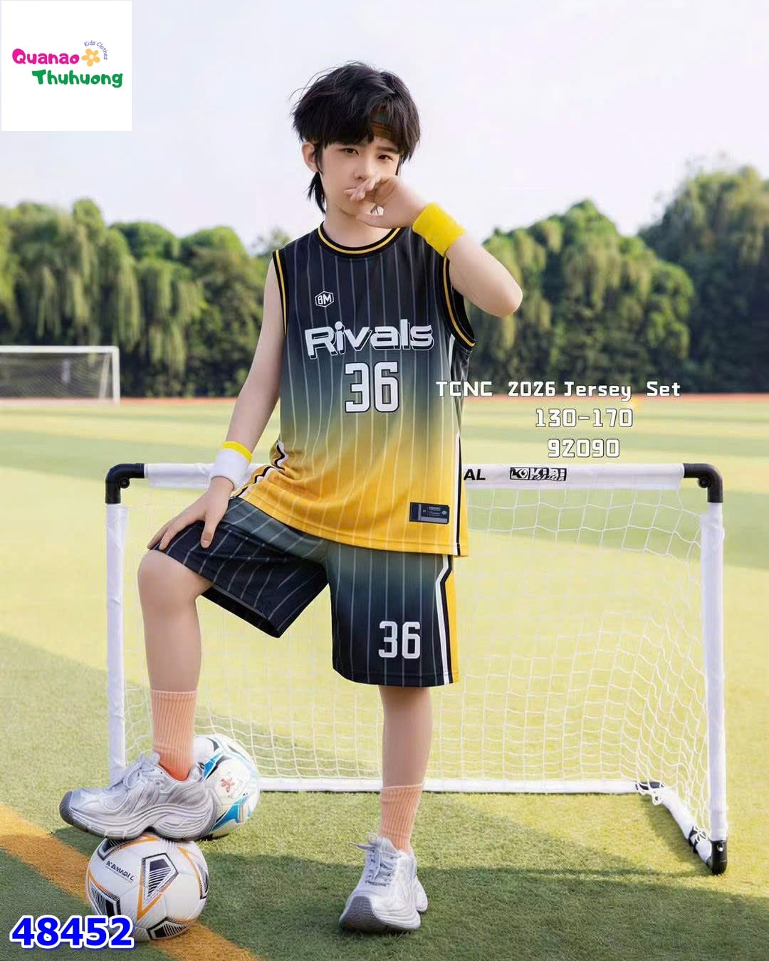 Bộ thể thao sọc xám vàng Rivals 36