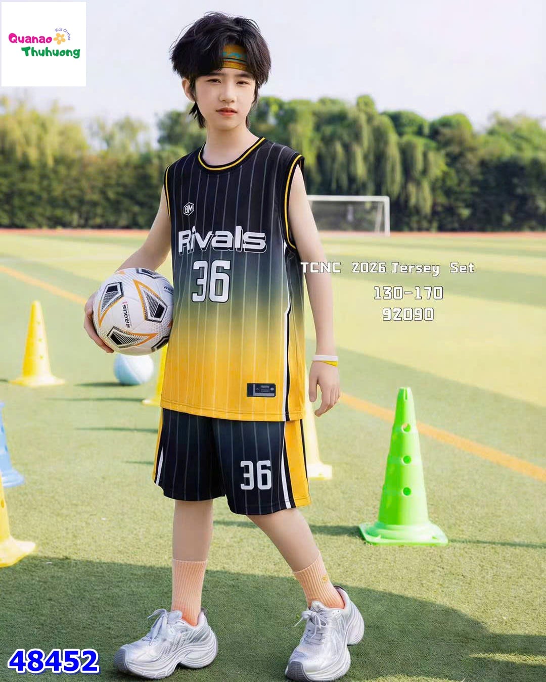 Bộ thể thao sọc xám vàng Rivals 36