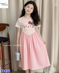 Đầm J&J sọc hồng Kitty