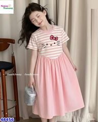 Đầm J&J sọc hồng Kitty