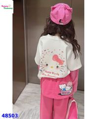Set áo Kitty, quần váy hồng