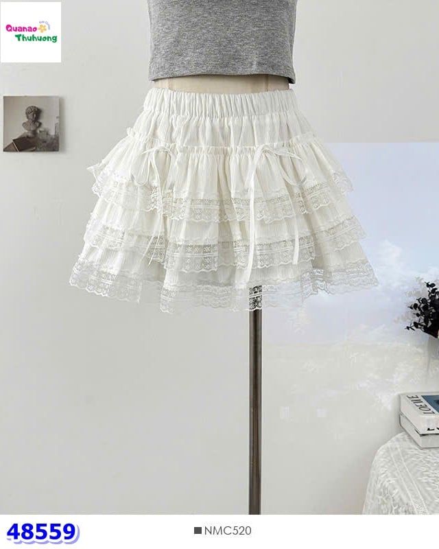 Chân váy FZ tầng ren trắng