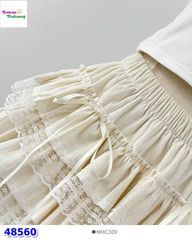 Chân váy FZ tầng ren kem