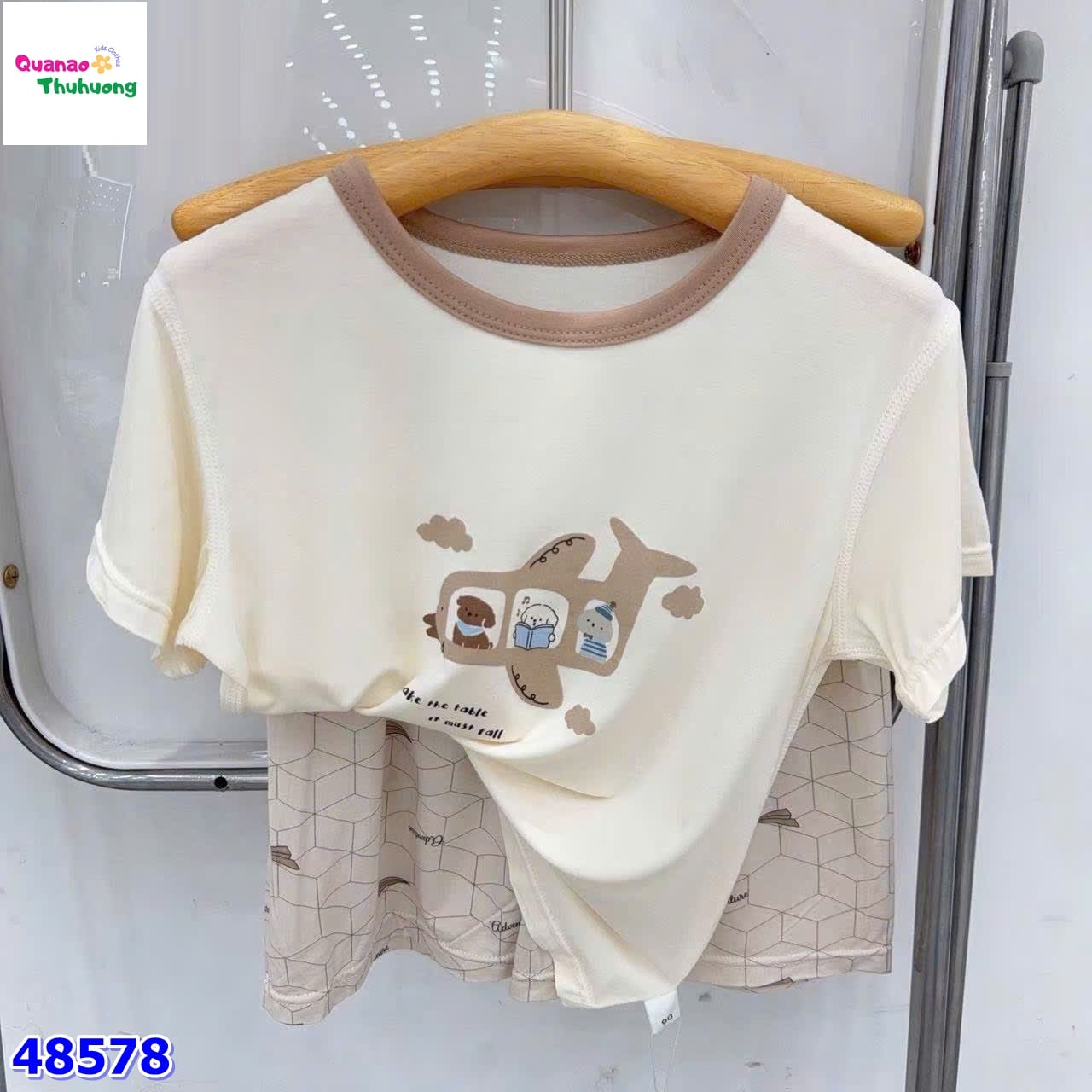 Bộ Tencel kem 3 chú cún