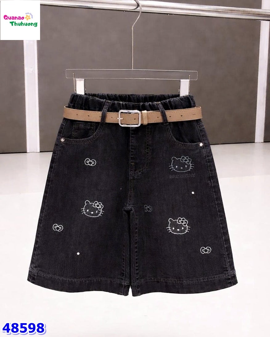 Quần jean lửng đen Kitty