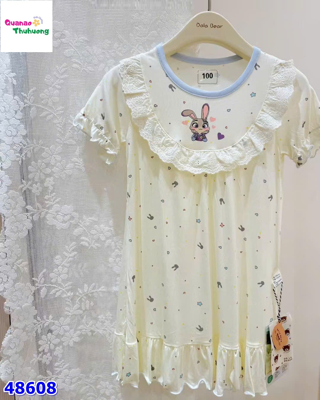 Đầm ngủ Tobela kem thỏ