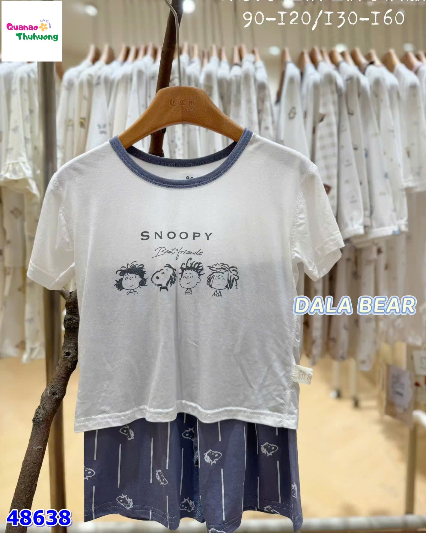 Bộ Tencel kem snoopy