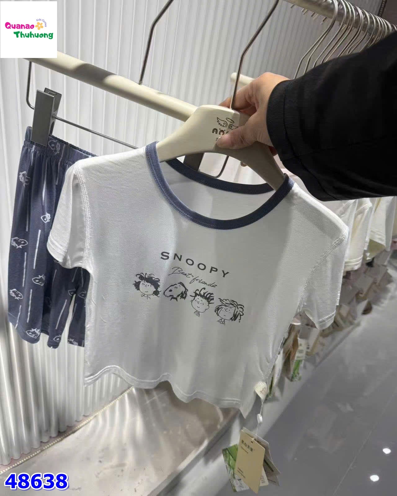 Bộ Tencel kem snoopy