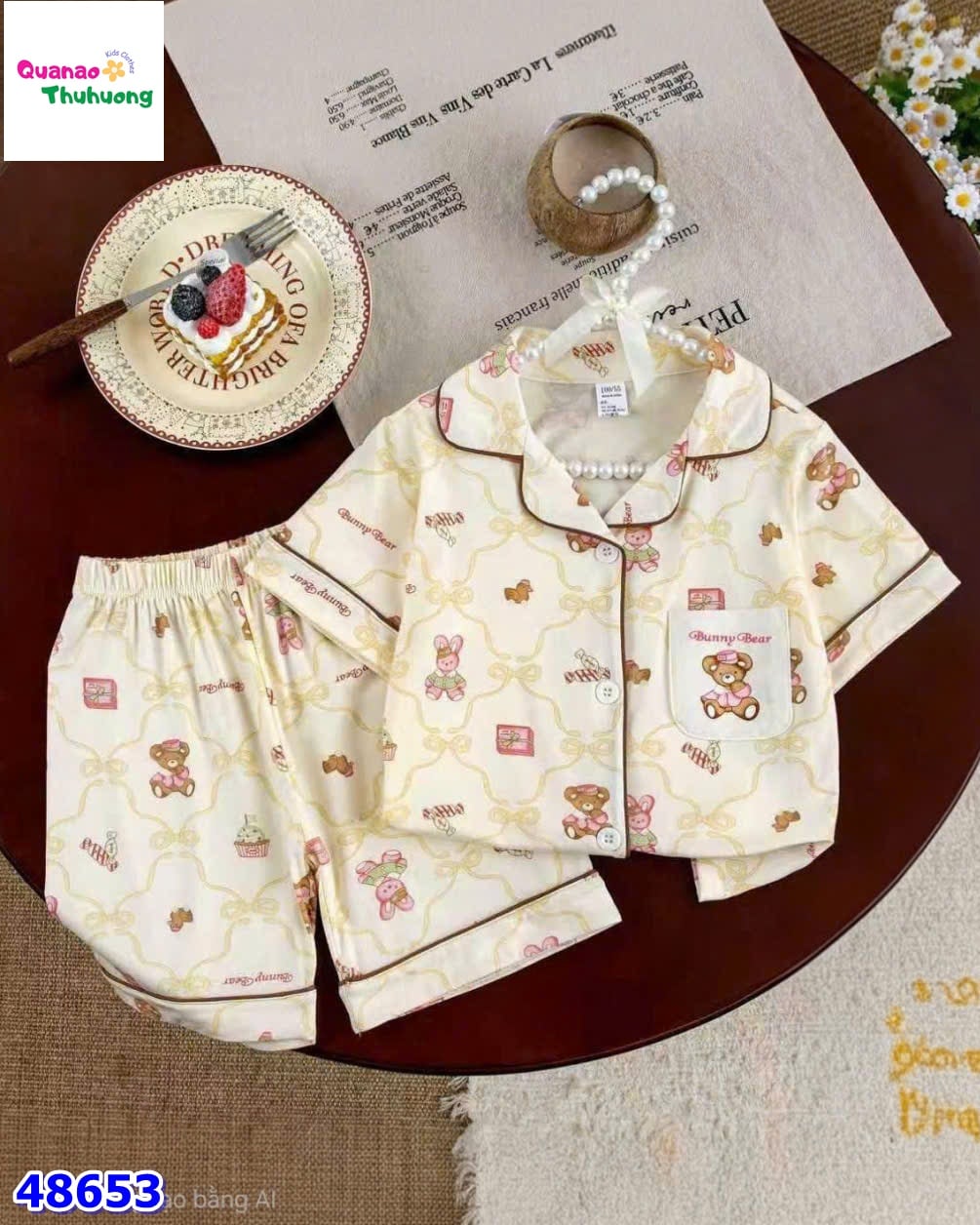 Bộ Pyjama kem gấu Bunny