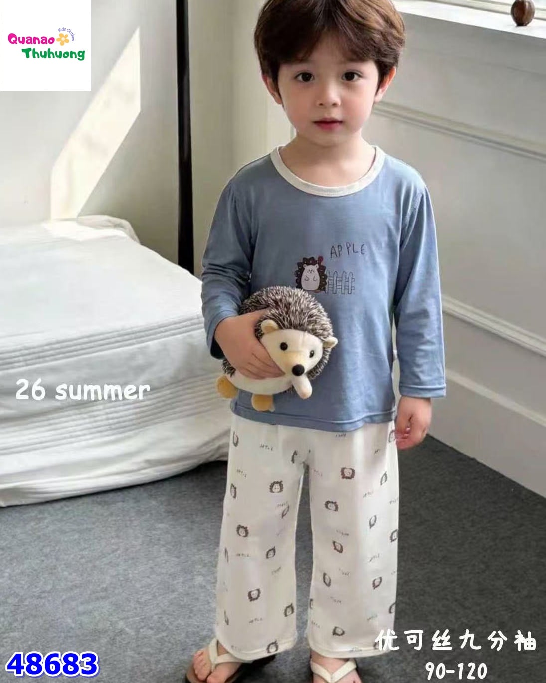 Bộ Tencel dài xanh thỏ Apple