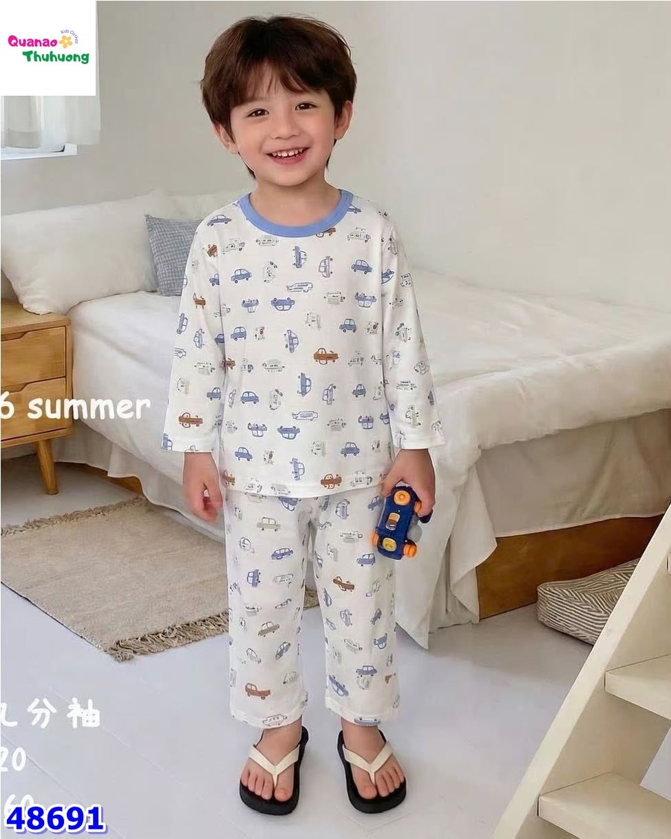 Bộ Tencel dài trắng nhiều xe