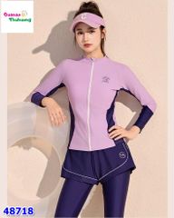 Đồ bơi Yuke tím viền xanh