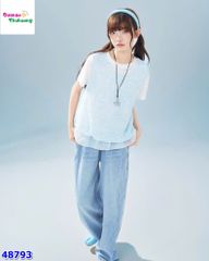 Set bộ áo trắng yếm xanh lấp lánh