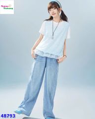 Set bộ áo trắng yếm xanh lấp lánh