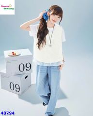 Set bộ áo trắng yếm kem lấp lánh