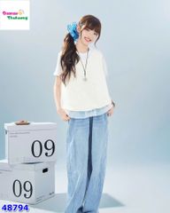 Set bộ áo trắng yếm kem lấp lánh