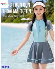 Đầm bơi xanh viền xám Summer
