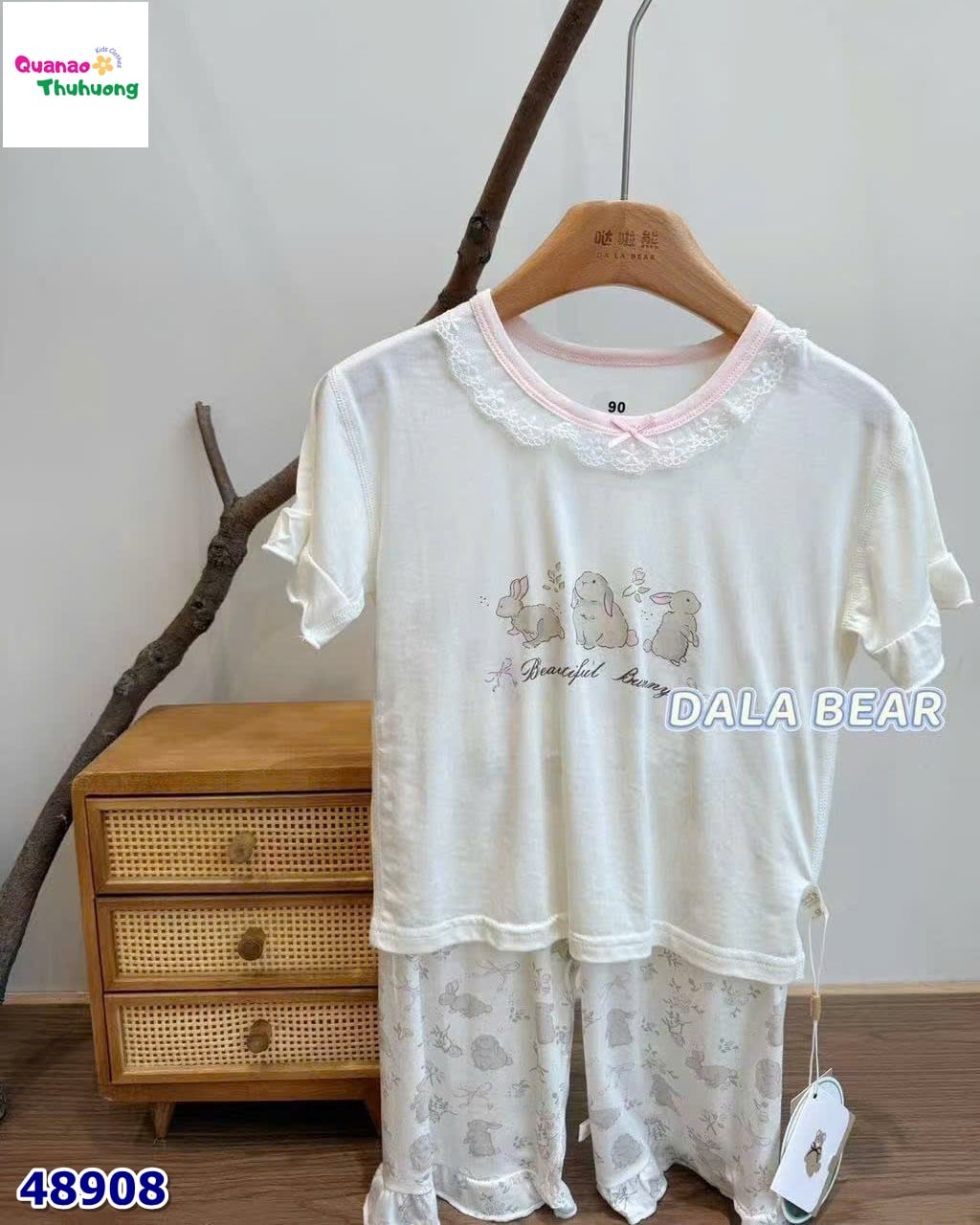 Bộ Tencel T lửng kem thỏ Bunny