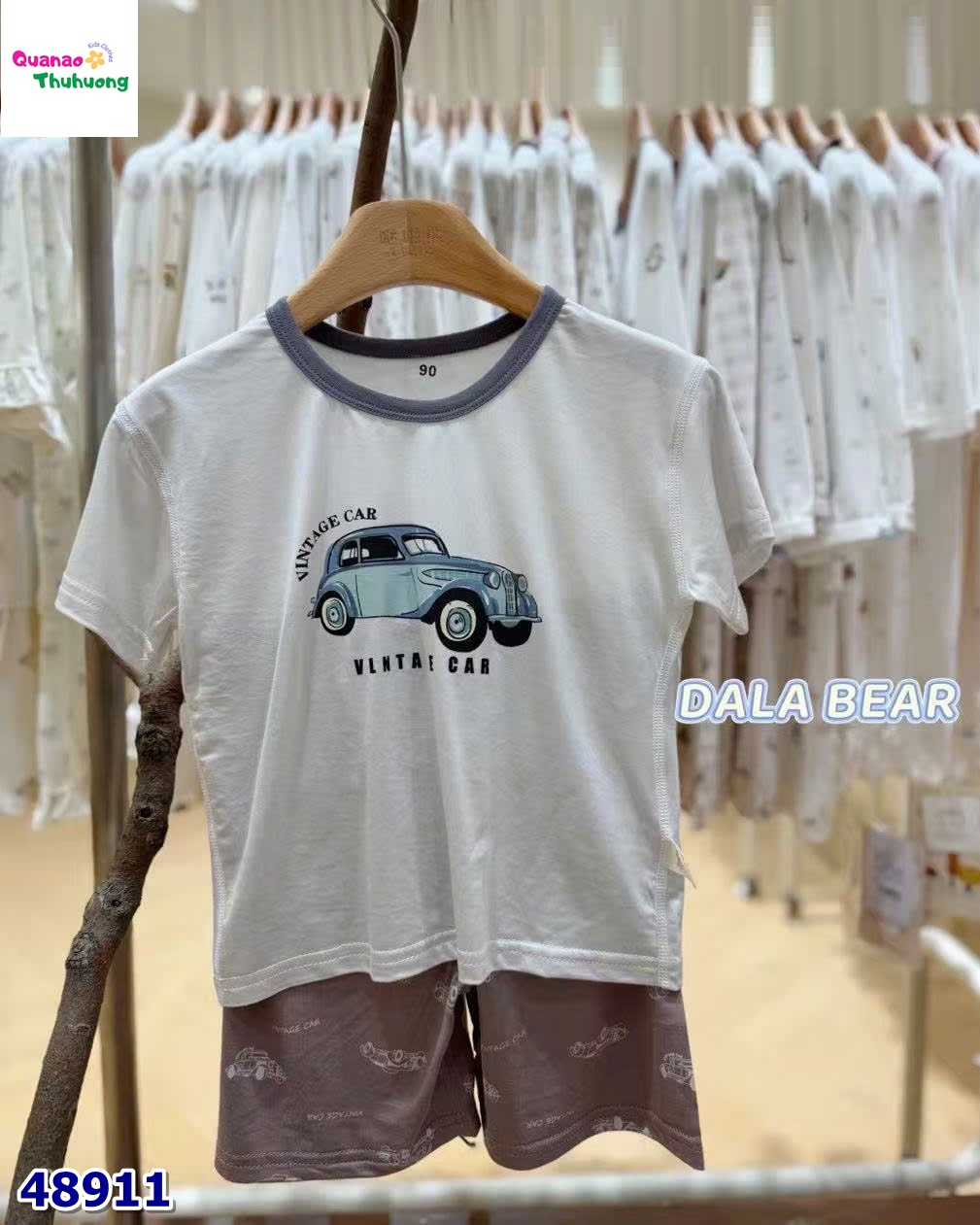 Bộ Tencel T xám ô tô
