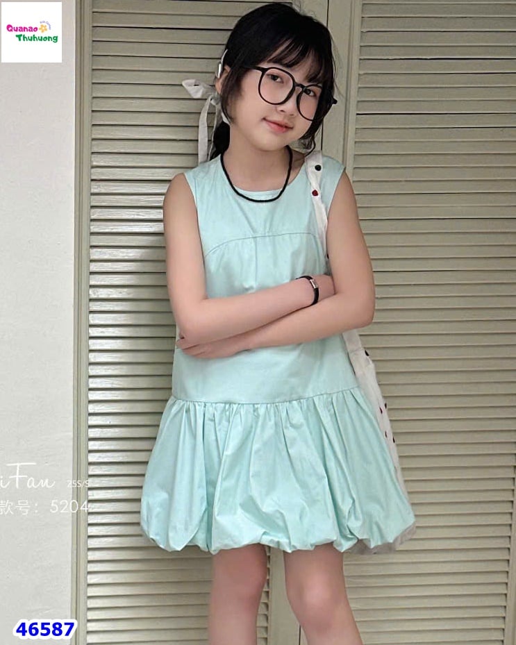 Đầm bí sát nách xanh lá