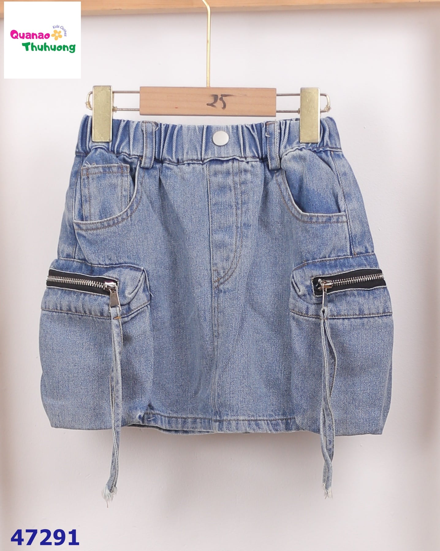 Chân váy 7Up Jean túi hộp