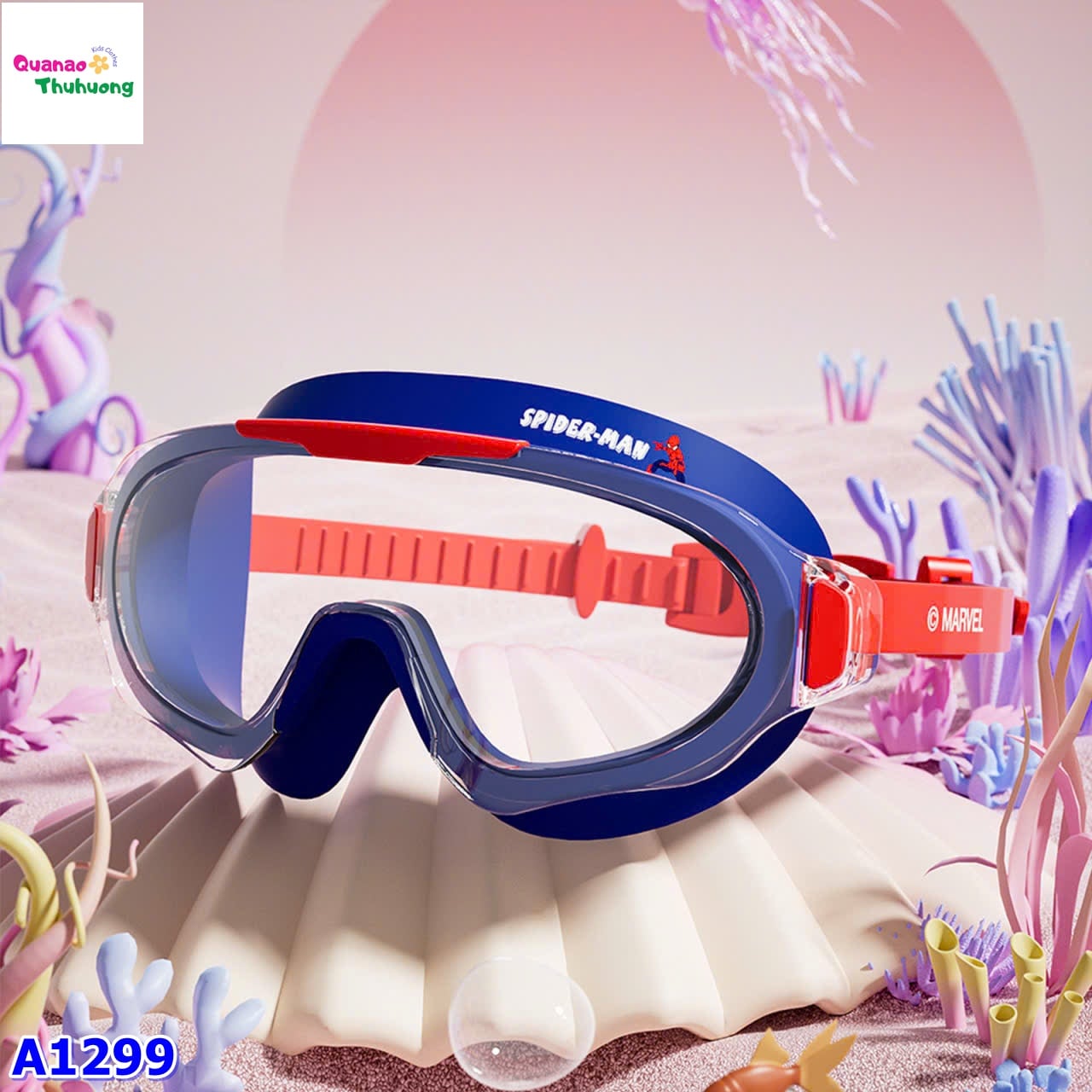 Kính bơi xanh dây cam