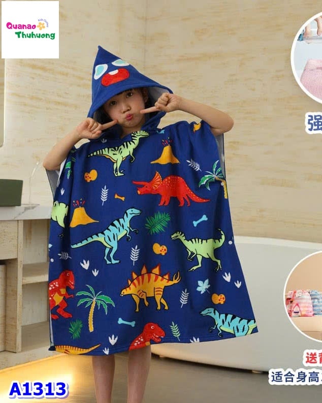 Khăn bơi xanh nhiều khủng long