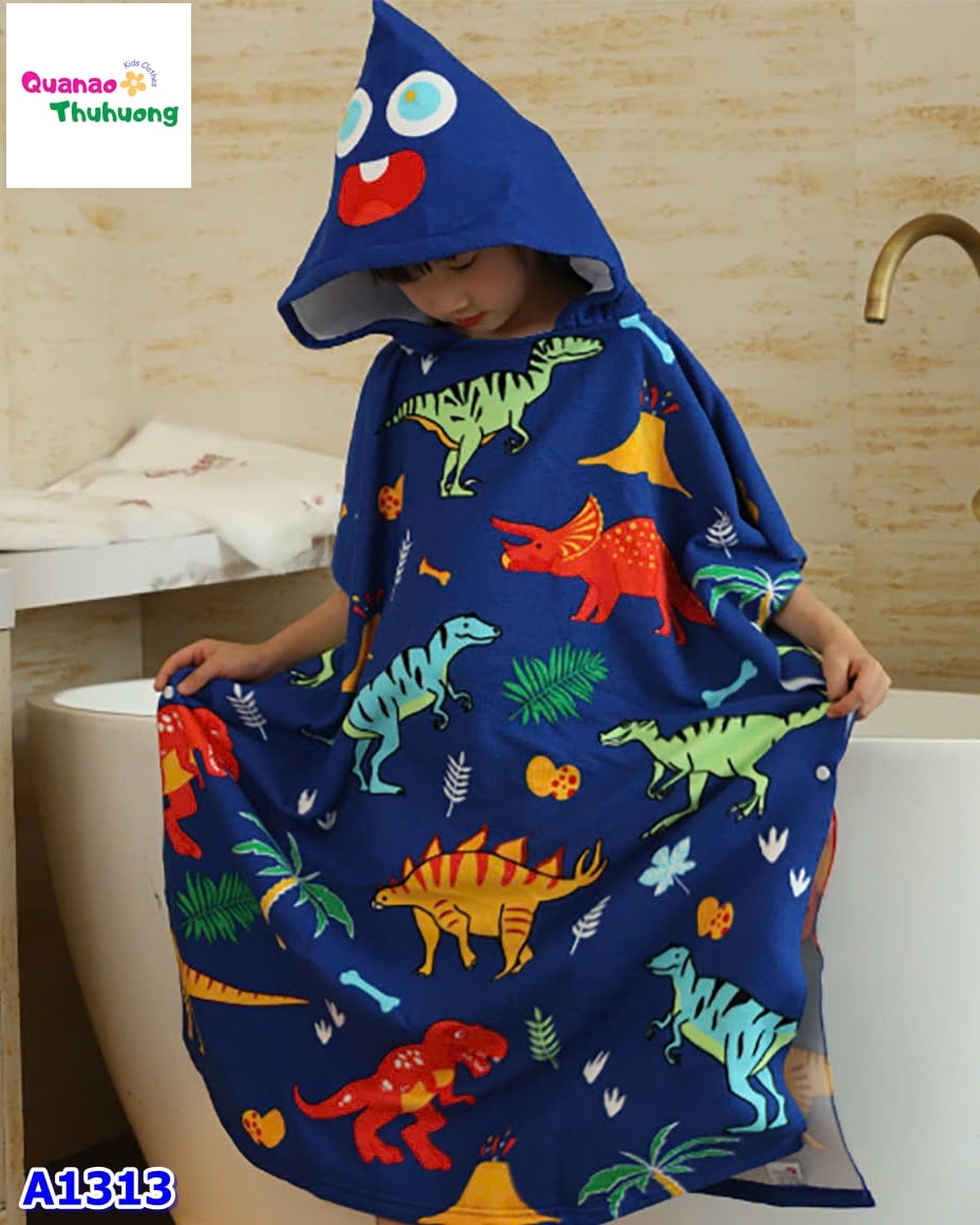 Khăn bơi xanh nhiều khủng long