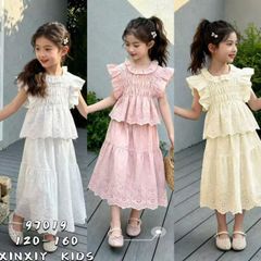 Set váy XXY kem dập hoa