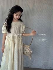 Đầm ZH Kids kem chấm bi