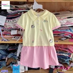 Set J&J vàng Hello Kitty, chân váy hồng