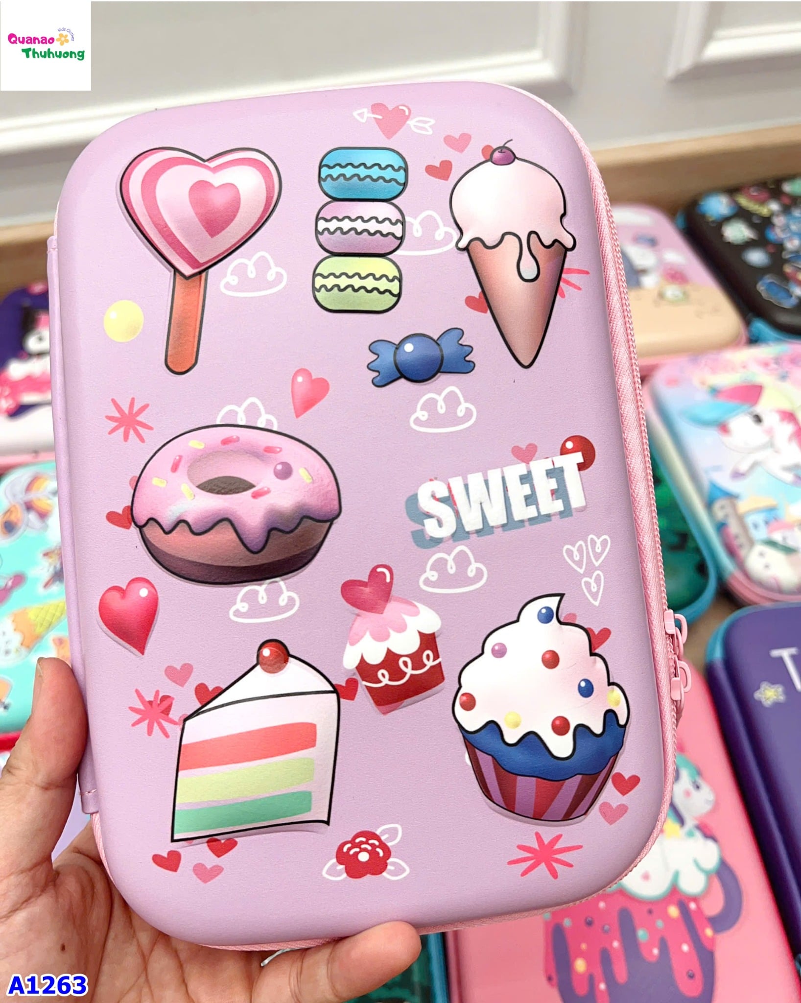 Hộp bút tím bánh kẹo SWEET