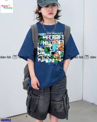 Set Elaine xanh Minecraft, quần jean xám