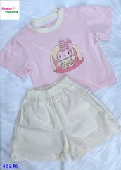 Bộ áo hồng Kitty thỏ