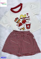 Bộ áo kem Kitty đỏ
