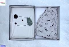 Bộ áo kem cún phối tay xanh