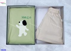 Bộ áo xanh cún Hello